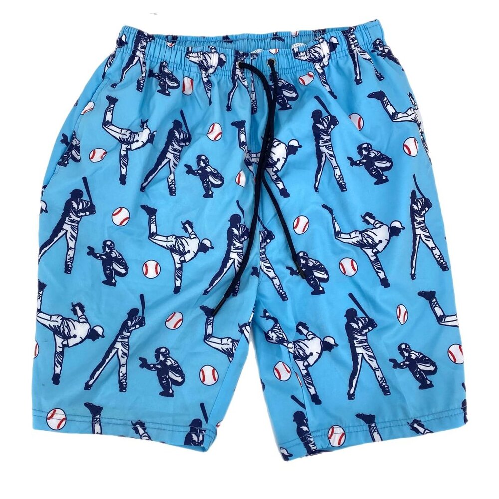Men's Blue Baseball Classic Board Shorts | Size L